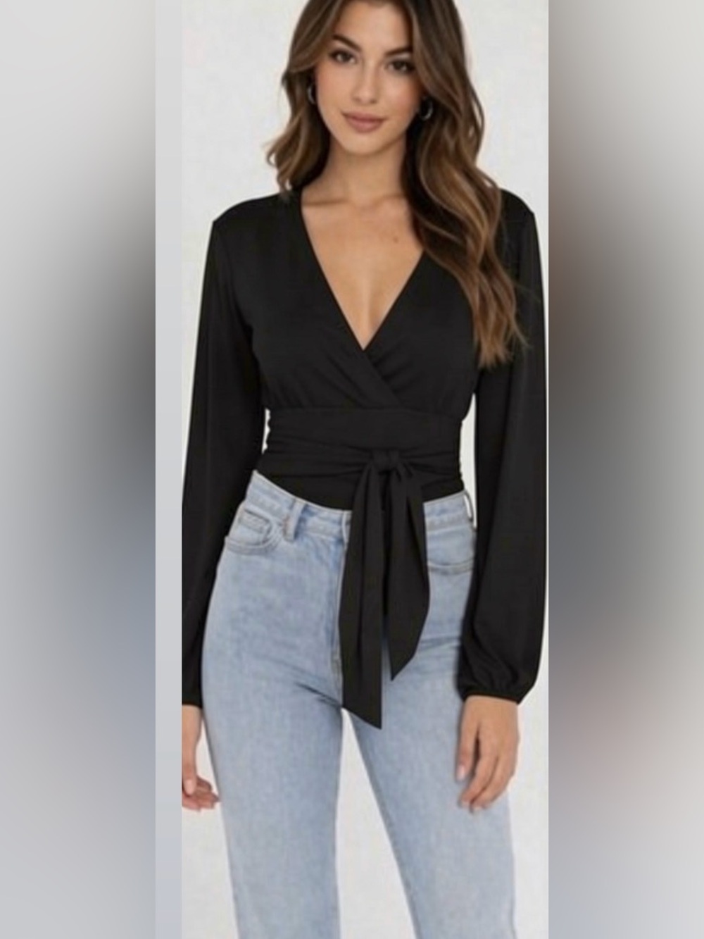 Guess Open Back Long Sleeve Blouse